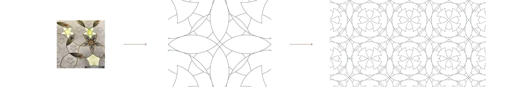 Pattern derivation: from a flower photograph to a geometric lattice