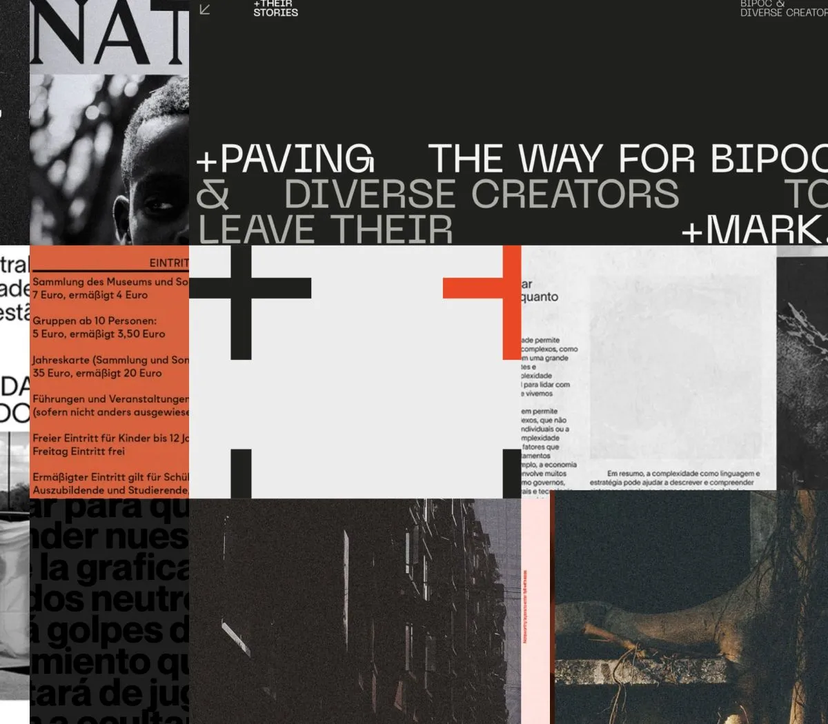 Reference board: editorial layouts in high contrast