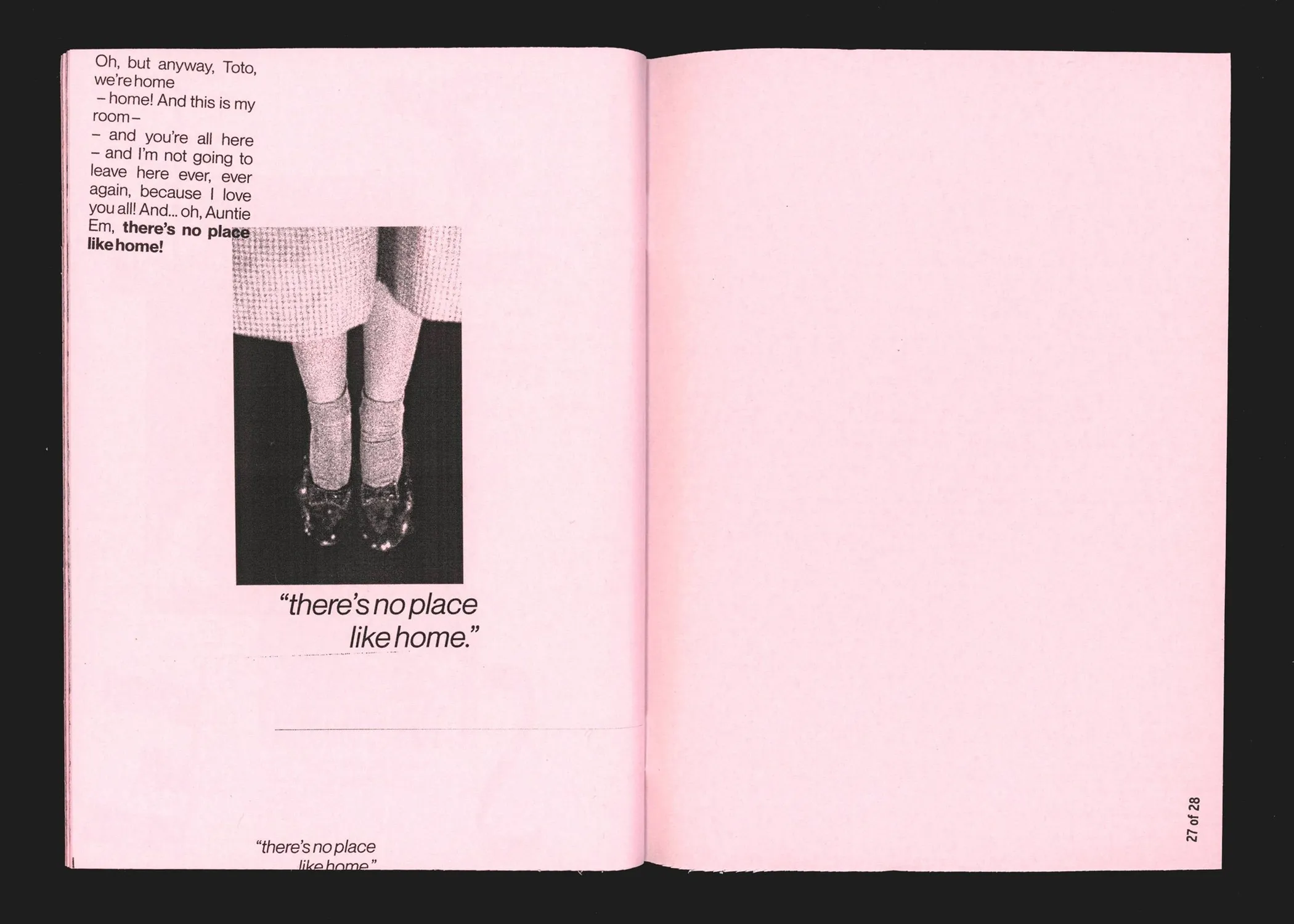 Spread: the closing quote, "there's no place like home"