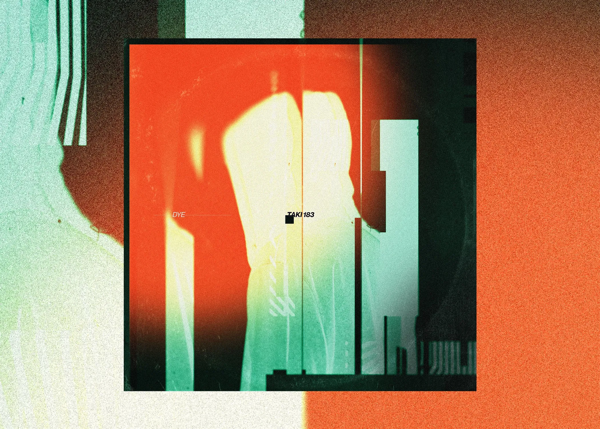 Album sleeve: a figure treated in duotone red and green